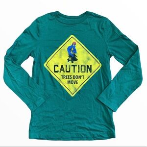 JOE FRESH Yeti Monster Print Tee With Long Sleeves Green Boys 10-12Y